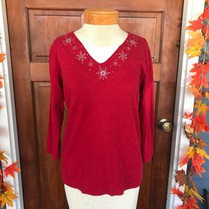 3/4 sleeve holiday shirt